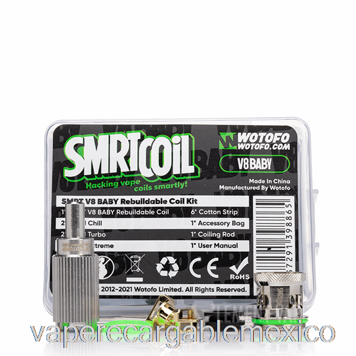 Kit De Bobina Reconstruible Vape Recargable Wotofo Smrt [v8 Baby] Kit De Bobina Reconstruible